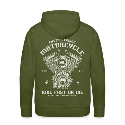 Ride Fast or Die Motorcycle Men’s Premium Hoodie - olive green