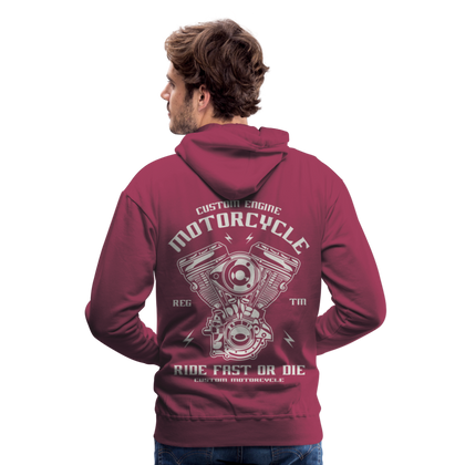 Ride Fast or Die Motorcycle Men’s Premium Hoodie - bordeaux