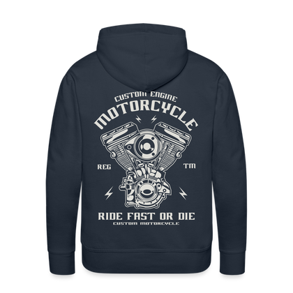 Ride Fast or Die Motorcycle Men’s Premium Hoodie - navy