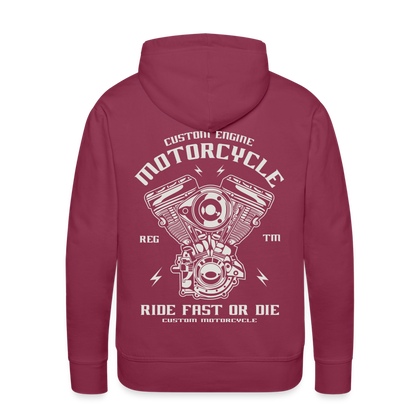 Ride Fast or Die Motorcycle Men’s Premium Hoodie - bordeaux