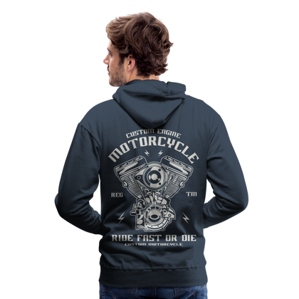 Ride Fast or Die Motorcycle Men’s Premium Hoodie - navy