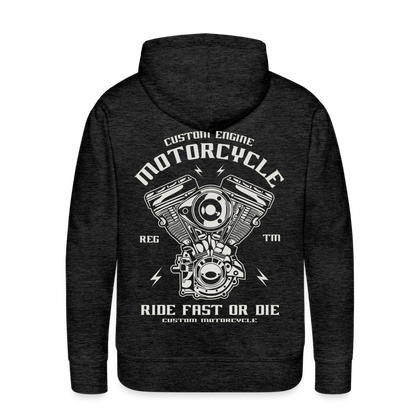 Ride Fast or Die Motorcycle Men’s Premium Hoodie - charcoal grey