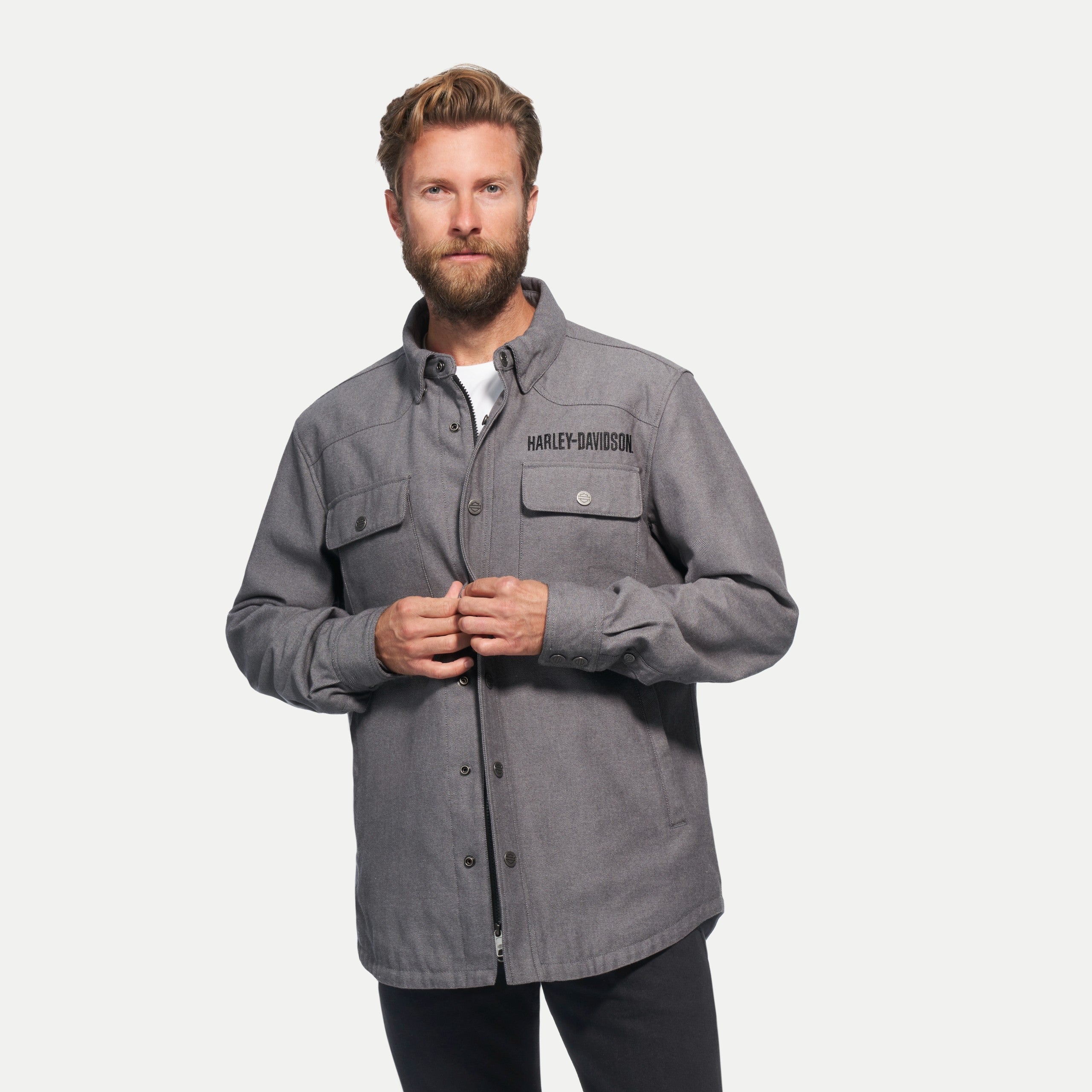 Harley Davidson® Men's Operative Riding Shirt Jacket-Grey