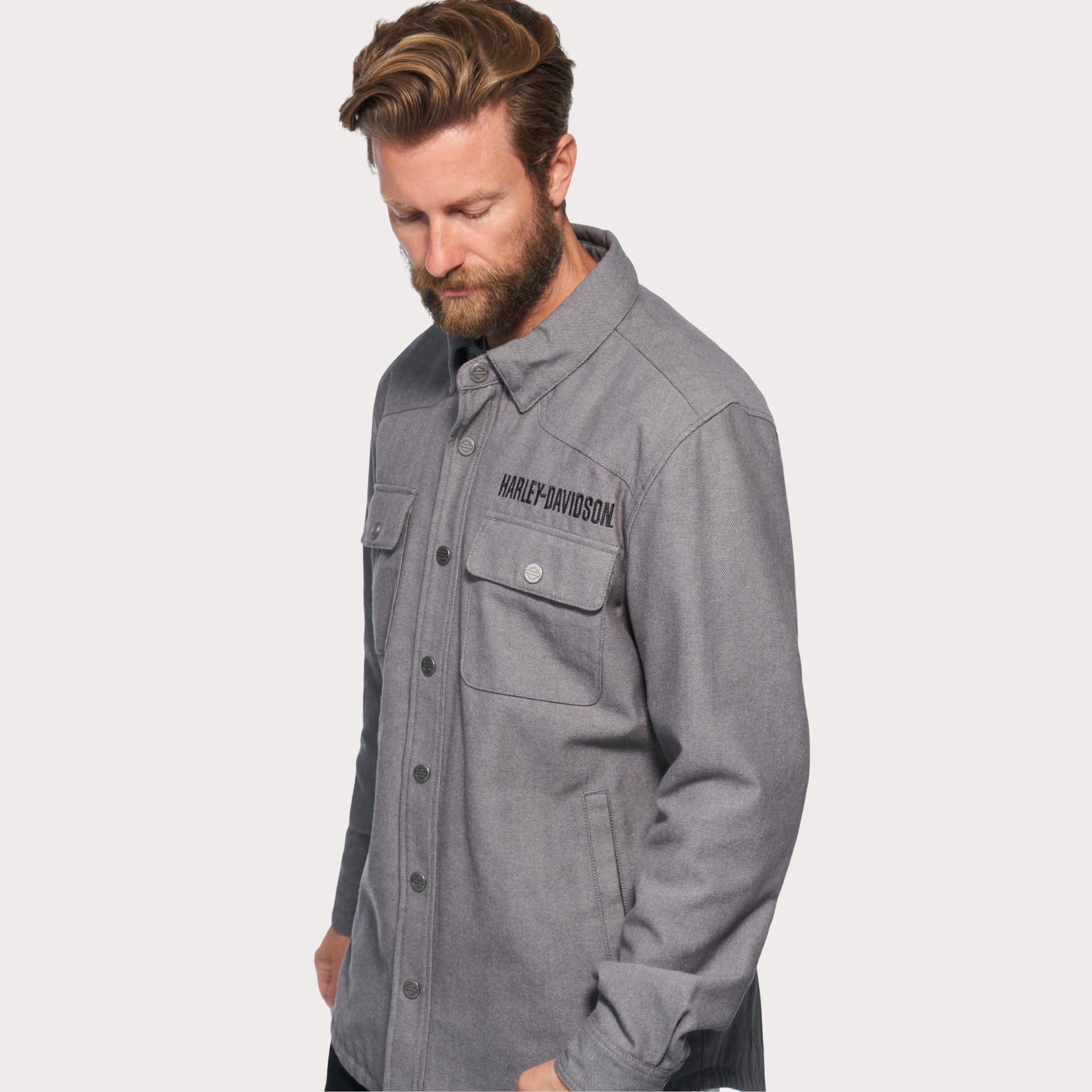 Harley Davidson® Men's Operative Riding Shirt Jacket-Grey