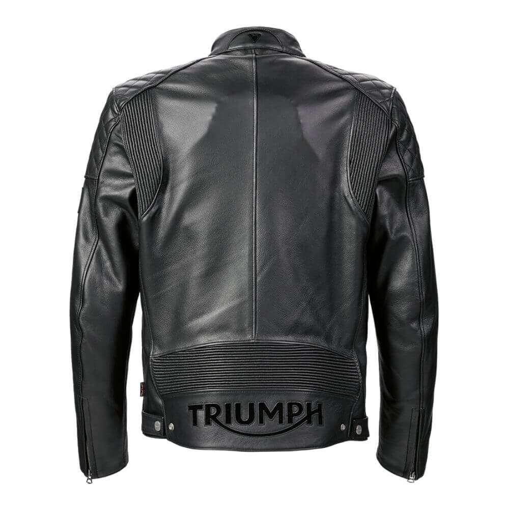 Triumph Braddan Asymmetric Leather Jacket - Black-Rider Apparel-Ridersapparel.shop