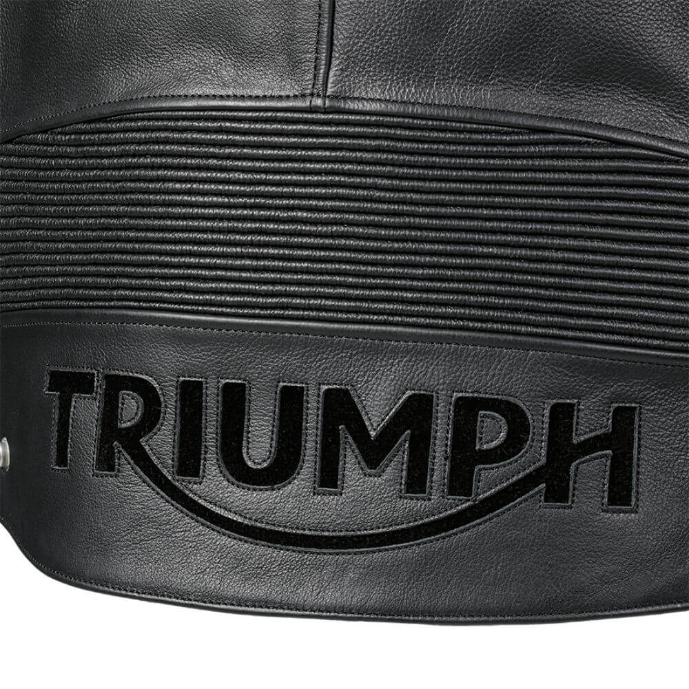 Triumph Braddan Asymmetric Leather Jacket - Black-Rider Apparel-Ridersapparel.shop