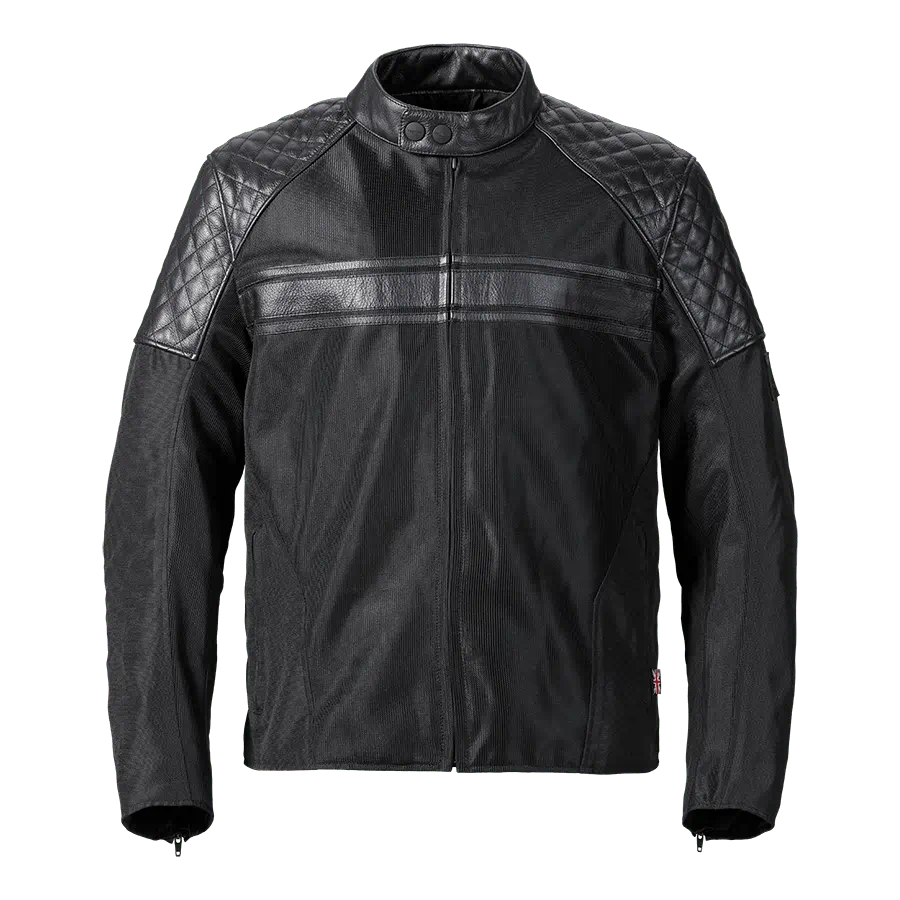 TRIUMPH BRADDAN MESH MOTORCYCLE JACKET BLACK