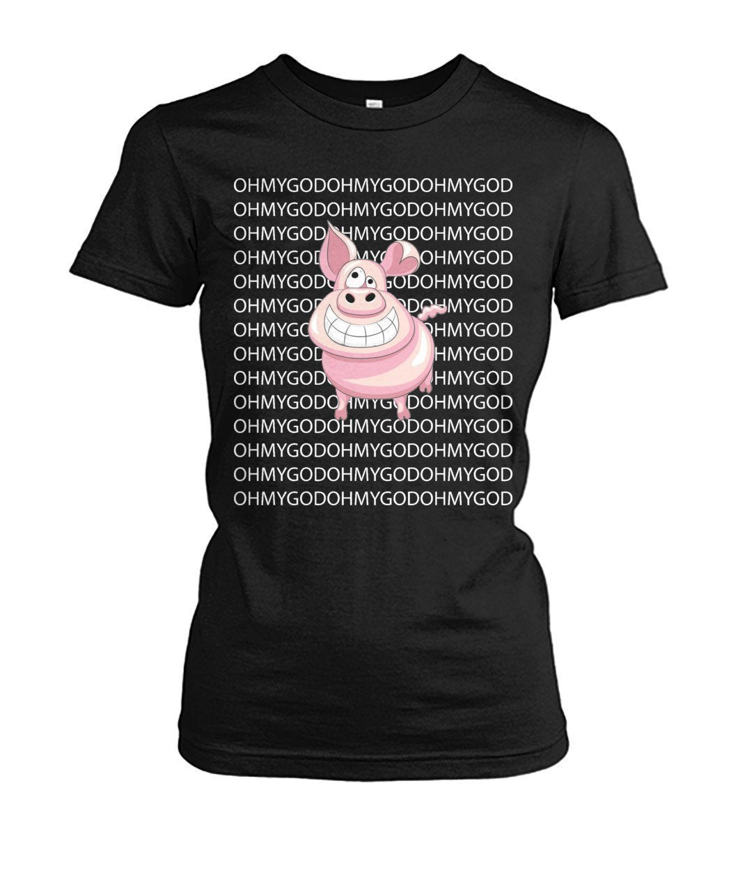 Oh My God Pig - Schwein Women's Crew Tee-Ladies Tees-Elessi UK