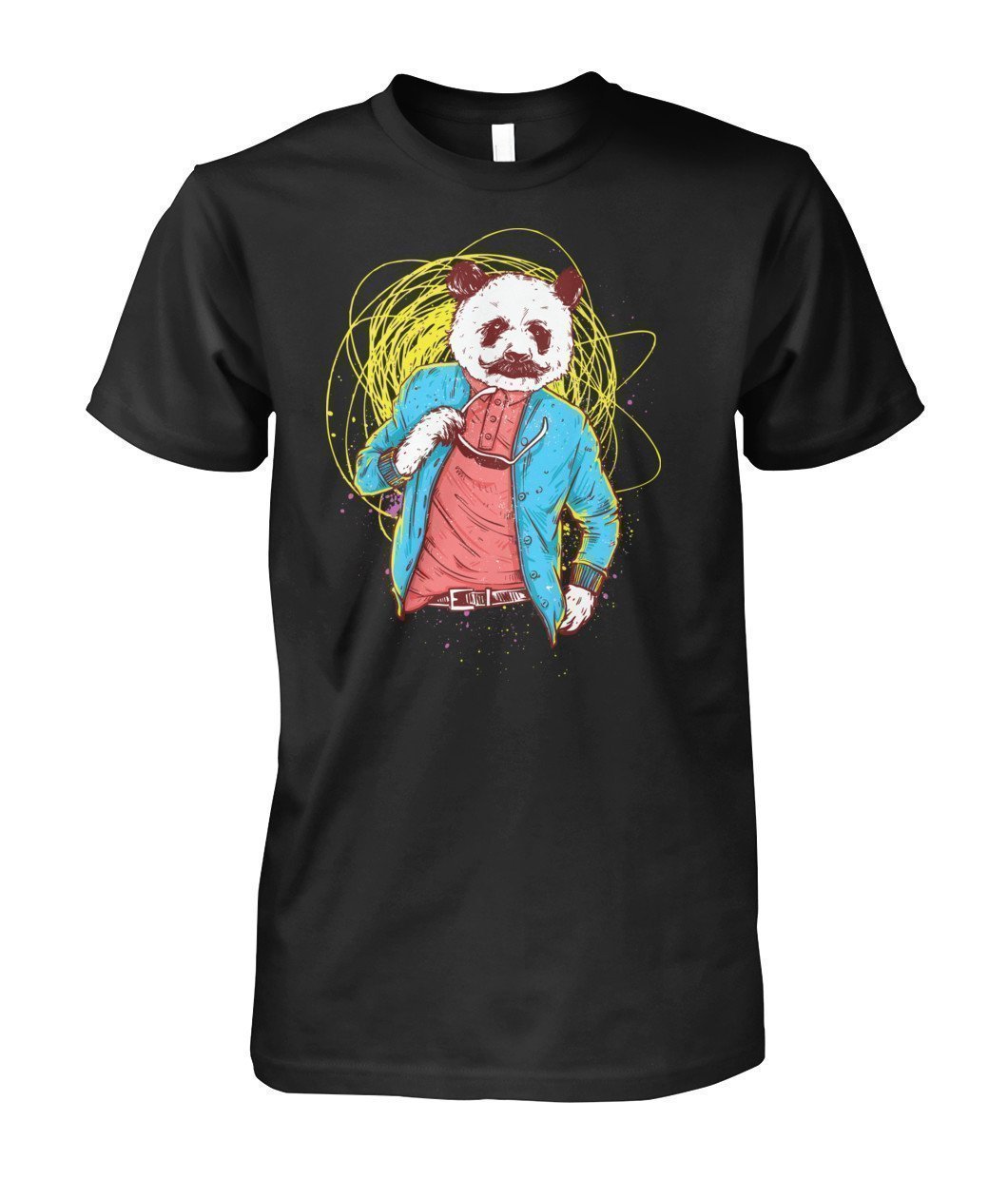 Panda Unisex Cotton Tee-Short Sleeves-Elessi UK