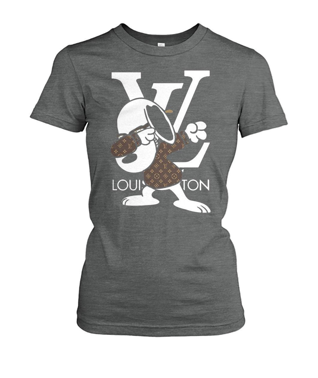 T Shirt Louis Vuitoon Snoopy Dog Dabbing Hoodie Women's Crew Tee-Ladies Tees-Elessi UK