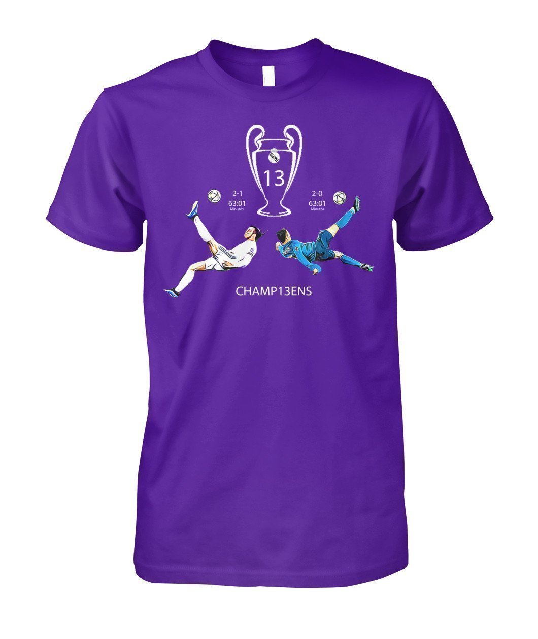 T Shirt Real Madrid 13th Champions Unisex Cotton Tee-T Shirt-Elessi UK