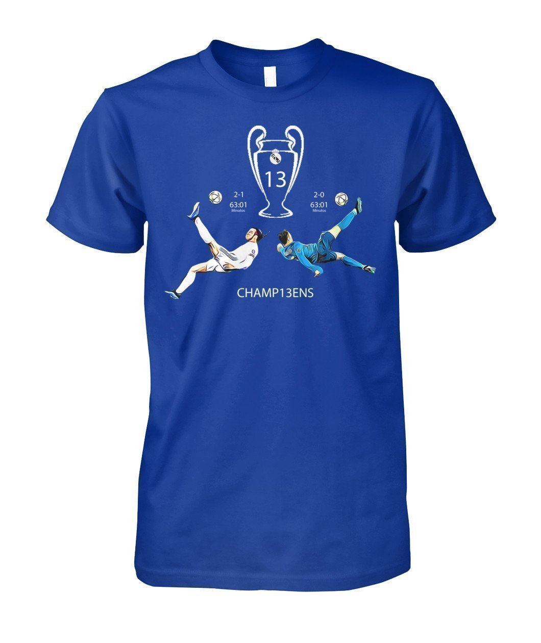 T Shirt Real Madrid 13th Champions Unisex Cotton Tee-T Shirt-Elessi UK