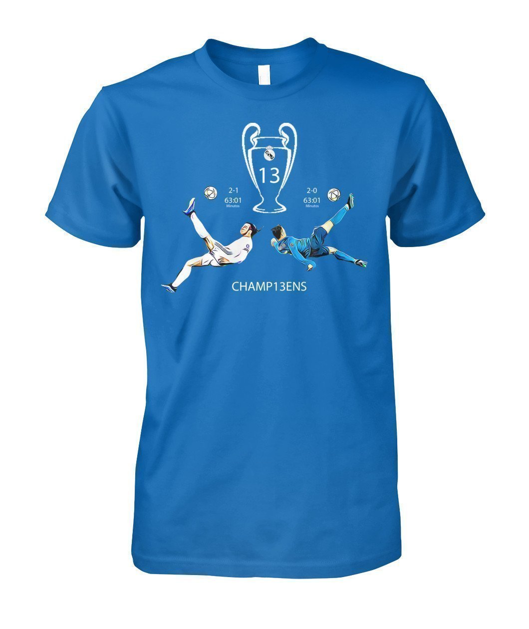 T Shirt Real Madrid 13th Champions Unisex Cotton Tee-T Shirt-Elessi UK