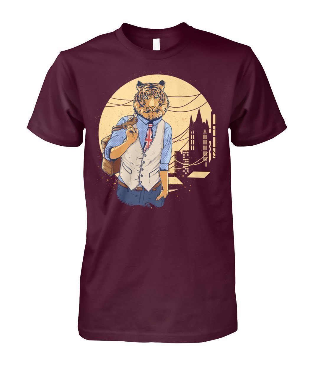 Tiger Unisex Cotton Tee-Short Sleeves-Elessi UK
