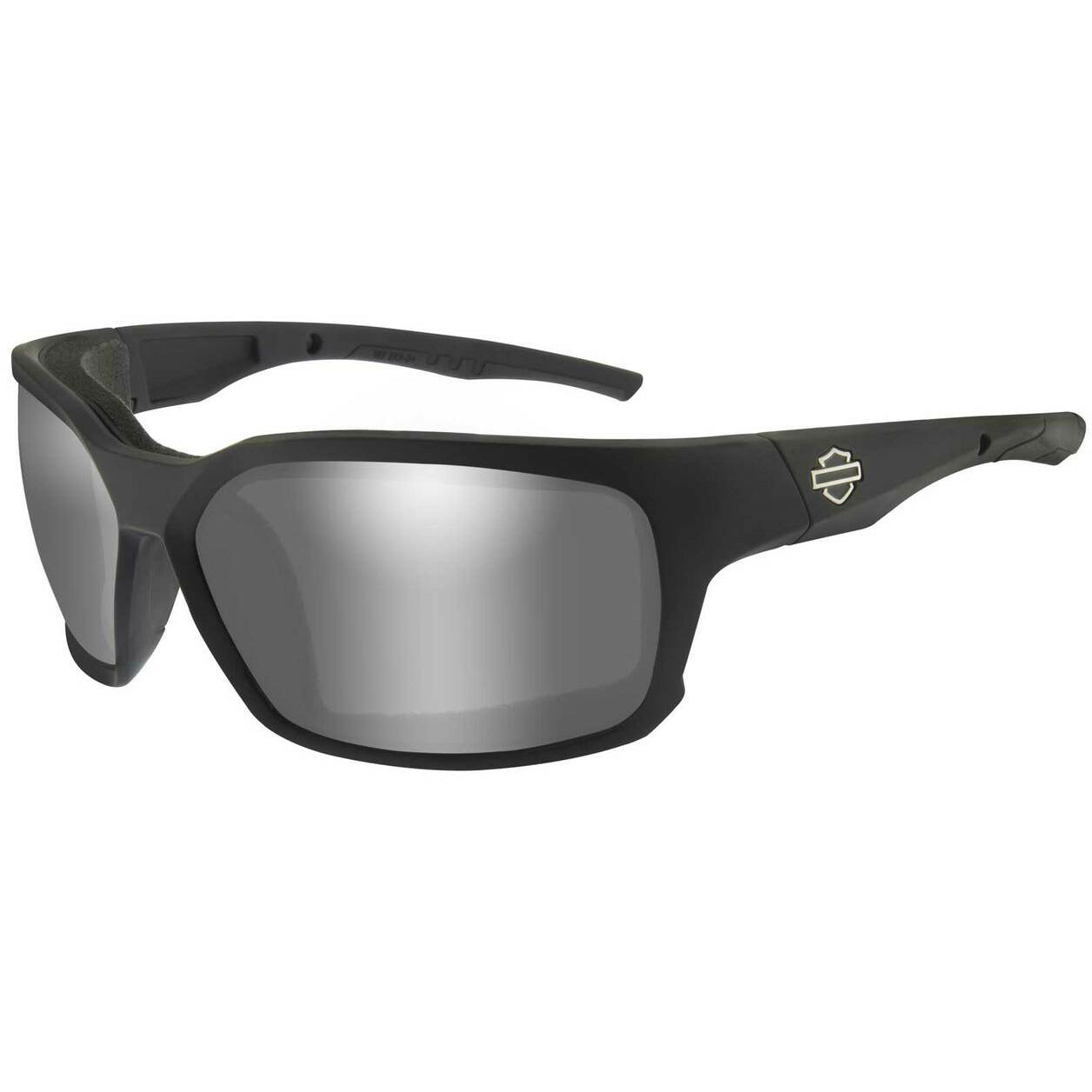 HARLEY-DAVIDSON® MEN'S COGS SUNGLASSES, SILVER FLASH LENSES & MATTE BLACK FRAMES